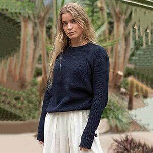 Hollister Navy Blue Waffle Knit Sweater